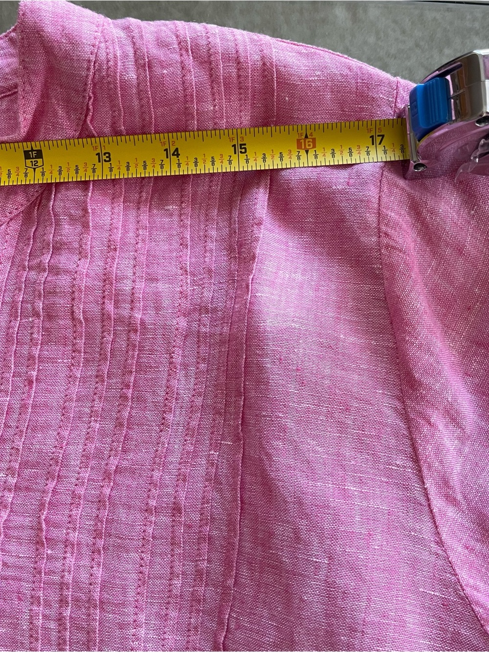 Lands End Women’s 100% Linen Pink Button Front Shirt Size 2X Coastal Beach - Picture 5 of 10